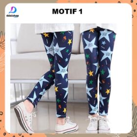 Celana Legging Panjang Anak Perempuan Tanggung Import Motif bahan Elastis Adem dan Lembut - Foto 3
