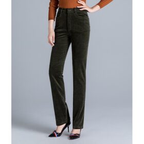Celana Wanita Panjang Bahan Corduroy/Codoray Pants untuk Remaja Warna hitam, Hijau Olive - Foto 2