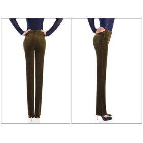 Celana Wanita Panjang Bahan Corduroy/Codoray Pants untuk Remaja Warna hitam, Hijau Olive - Foto 5