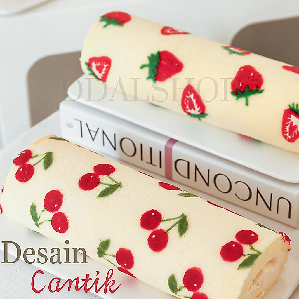 Cetakan Kertas Kue Bolu Gulung Cake Roll Printing Kertas Roti Baking Paper Motif Buah Hewan Pastoral - Foto 6