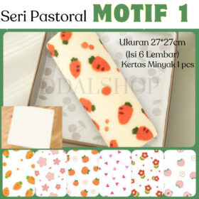 Cetakan Kertas Kue Bolu Gulung Cake Roll Printing Kertas Roti Baking Paper Motif Buah Hewan Pastoral - Foto 7
