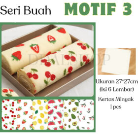 Cetakan Kertas Kue Bolu Gulung Cake Roll Printing Kertas Roti Baking Paper Motif Buah Hewan Pastoral - Foto 9