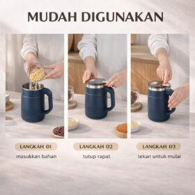 Chopper Blender Portable Mini Listrik Penggiling Penghalus Bumbu Kering Grinder Kopi Pisau Stainless - Foto 2