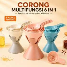 Corong Minyak Air Set Kombo Bahan Plastik PP Multifungsi dan pemisah telur - Foto 1