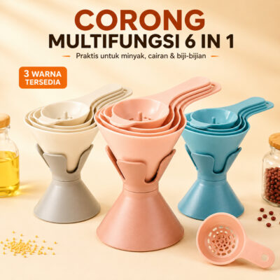 Corong Minyak Air Set Kombo Bahan Plastik PP Multifungsi dan pemisah telur - Foto 1