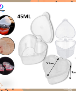Cup tempat sambal saos kecap plastik 45ml motif hati tutup klip/ sauce cup (50piece) - Foto 2