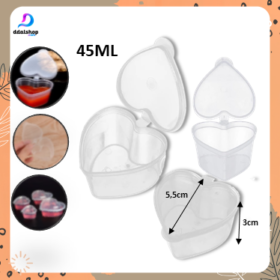 Cup tempat sambal saos kecap plastik 45ml motif hati tutup klip/ sauce cup (50piece) - Foto 2