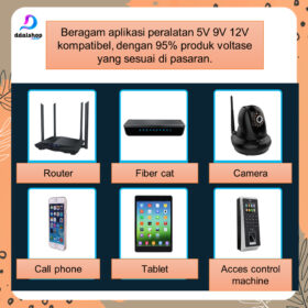 DC Mini UPS Portable untuk CCTV Wifi Router USB 5V/9V/12V 5V/12V/12V with Adaptor 12V 2A - Foto 6