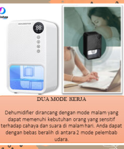 Dehumidifier Ruangan Kamar Penyerap Kelembaban Serap Air Portable 23W 1100ml - Foto 2