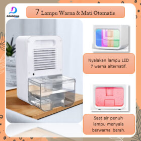 Dehumidifier Ruangan Kamar Penyerap Kelembaban Serap Air Portable 23W 1100ml - Foto 3