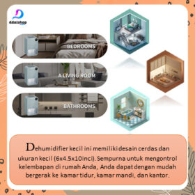 Dehumidifier Ruangan Kamar Penyerap Kelembaban Serap Air Portable 23W 1100ml - Foto 5