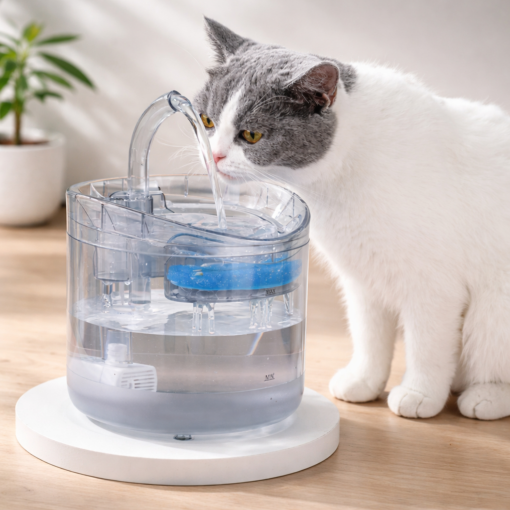 Dispenser Tempat Air Minum Kucing Anjing Pet Drinking Water Fountain Transparant Mode USB - Foto 5