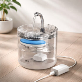 Dispenser Tempat Air Minum Kucing Anjing Pet Drinking Water Fountain Transparant Mode USB - Foto 6