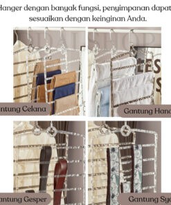 Gantungan Baju Hanger Serbaguna Rak Gantung Susun Hijab Kerudung Celana Aesthetic Plastik Tebal - Foto 2