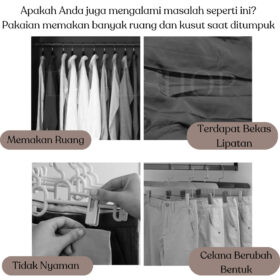 Gantungan Baju Hanger Serbaguna Rak Gantung Susun Hijab Kerudung Celana Aesthetic Plastik Tebal - Foto 4