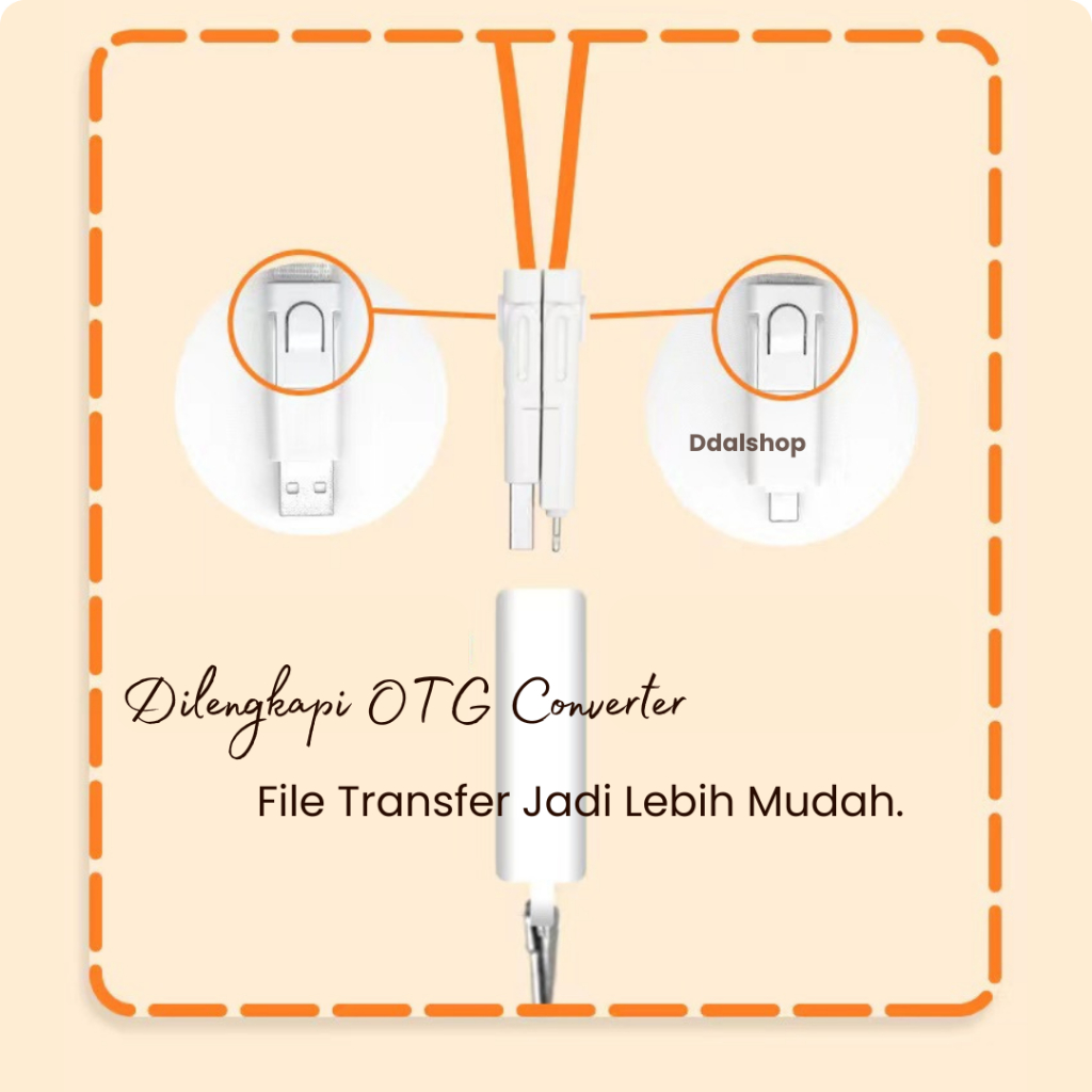 Gantungan Kunci Kabel Darurat 6 in 1 – Travel & Harian | Fast Charging 60W - Foto 6