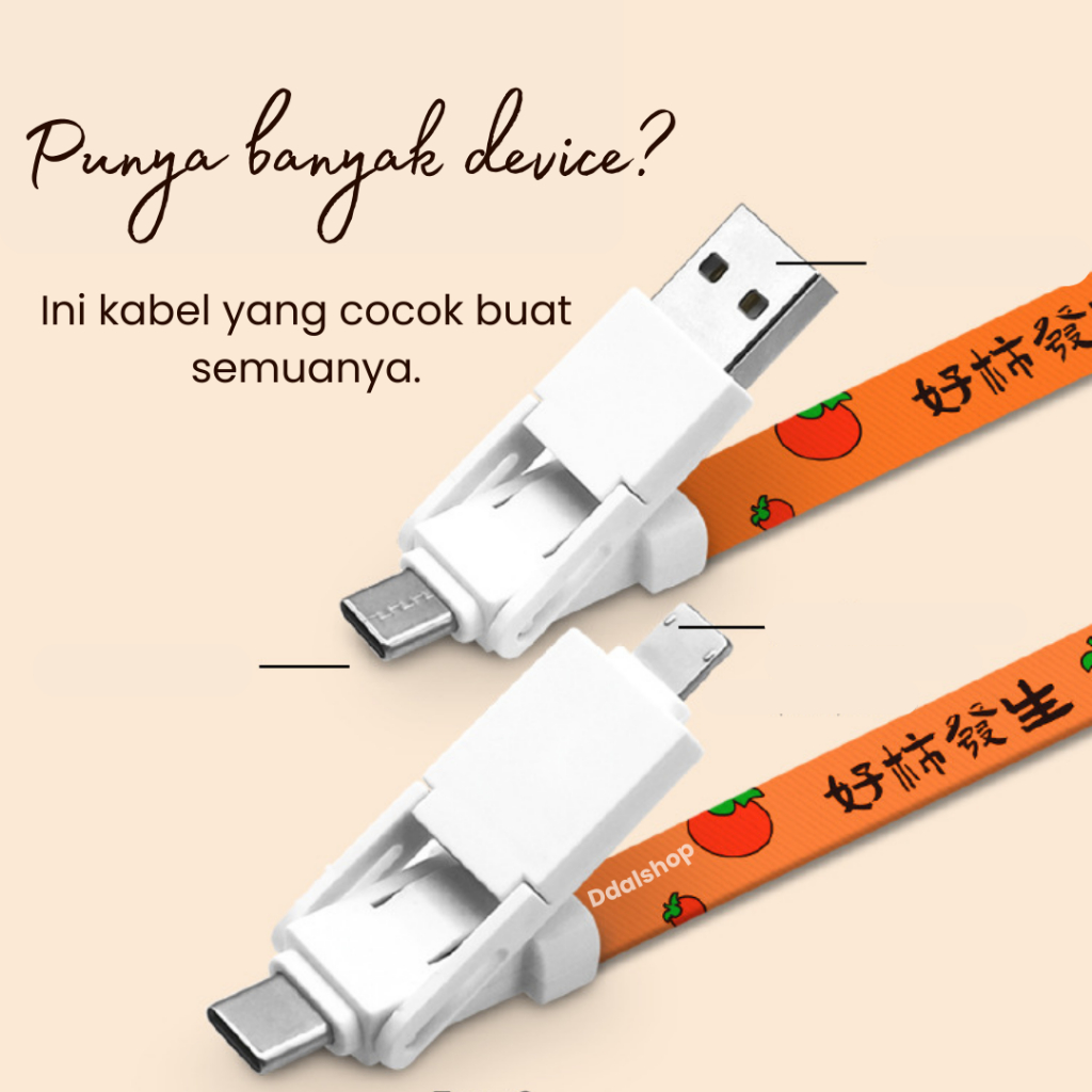 Gantungan Kunci Kabel Darurat 6 in 1 – Travel & Harian | Fast Charging 60W - Foto 9