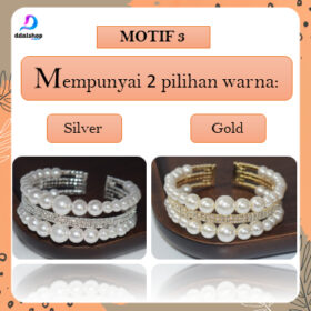 Gelang Kristal Wanita warna Emas Silver Bracelet Jewelry Aksesoris Tangan Berlian Imitasi Pesta - Foto 5