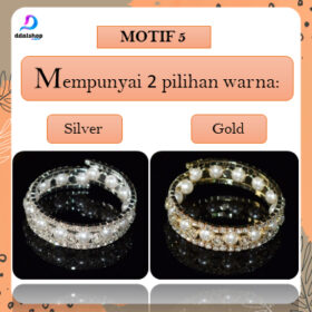 Gelang Kristal Wanita warna Emas Silver Bracelet Jewelry Aksesoris Tangan Berlian Imitasi Pesta - Foto 7