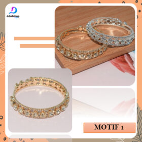 Gelang Kristal Wanita warna Emas Silver Bracelet Jewelry Aksesoris Tangan Berlian Imitasi Pesta - Foto 8