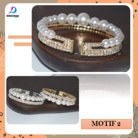 Gelang Kristal Wanita warna Emas Silver Bracelet Jewelry Aksesoris Tangan Berlian Imitasi Pesta - Foto 9