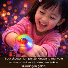 Gelang Spinner LED Pop It Mainan Anak Laki Laki Dan Perempuan Aksesoris Putar Nyala Lampu Fidget Toy Anti Stres - Foto 2