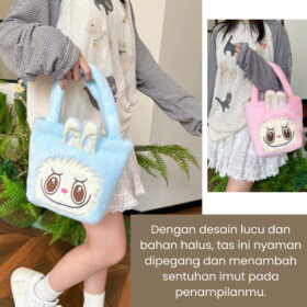 Handbag Anak Cewek Tas Tenteng Tangan  Boneka Labubu  Small Hand Bag Wanita  Size Kecil - Foto 3