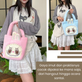 Handbag Anak Cewek Tas Tenteng Tangan  Boneka Labubu  Small Hand Bag Wanita  Size Kecil - Foto 4