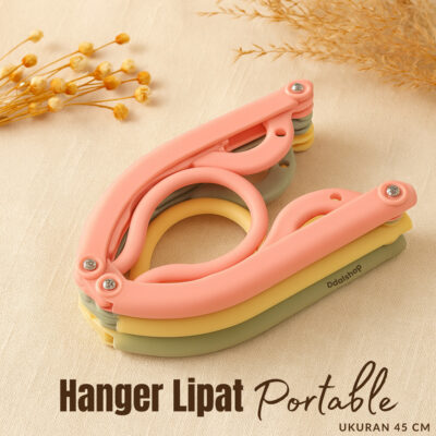 Hanger lipat portable / gantungan jemuran baju travel multifungsi - Foto 1