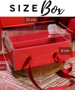 HardBox Aesthetic Box Gift Serbaguna Hampers Hari Raya Kotak Kemasan Tutup Mika Dengan Tali Pita - Foto 2