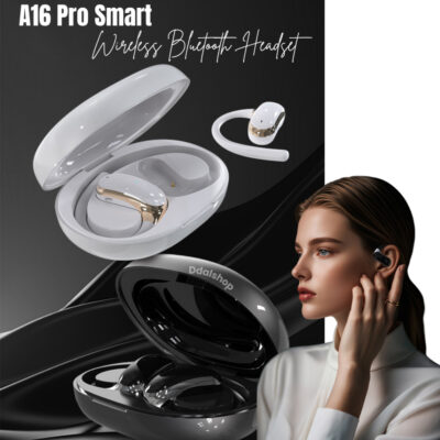Headset Bluetooth 5.4 A16 Pro TWS Layar Sentuh Pintar Suara Jernih Bass Baterai Awet Auto Connect - Foto 1