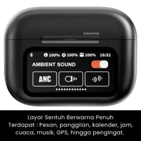 Headset Bluetooth 5.4 A16 Pro TWS Layar Sentuh Pintar Suara Jernih Bass Baterai Awet Auto Connect - Foto 3