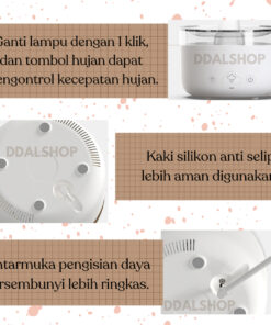 Humidifier Lampu Tidur Aromaterapi Pengatur Kelembapan Udara Aromatherapy Unik Bentuk Uap Air Hujan - Foto 2