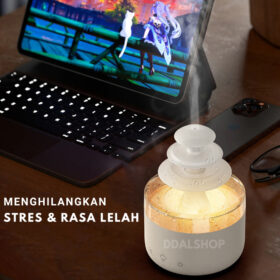 Humidifier Lampu Tidur Aromaterapi Pengatur Kelembapan Udara Aromatherapy Unik Bentuk Uap Air Hujan - Foto 3