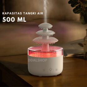 Humidifier Lampu Tidur Aromaterapi Pengatur Kelembapan Udara Aromatherapy Unik Bentuk Uap Air Hujan - Foto 4