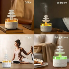 Humidifier Lampu Tidur Aromaterapi Pengatur Kelembapan Udara Aromatherapy Unik Bentuk Uap Air Hujan - Foto 6