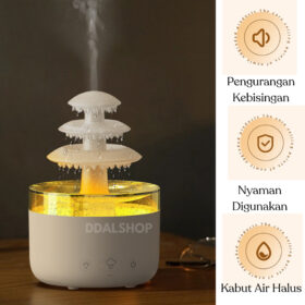 Humidifier Lampu Tidur Aromaterapi Pengatur Kelembapan Udara Aromatherapy Unik Bentuk Uap Air Hujan - Foto 7