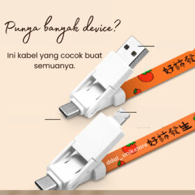 Kabel Charger 6 in 1 Fast Charging 60W | Multifungsi Travel Semua HP Type C Lightning Micro USB - Foto 8