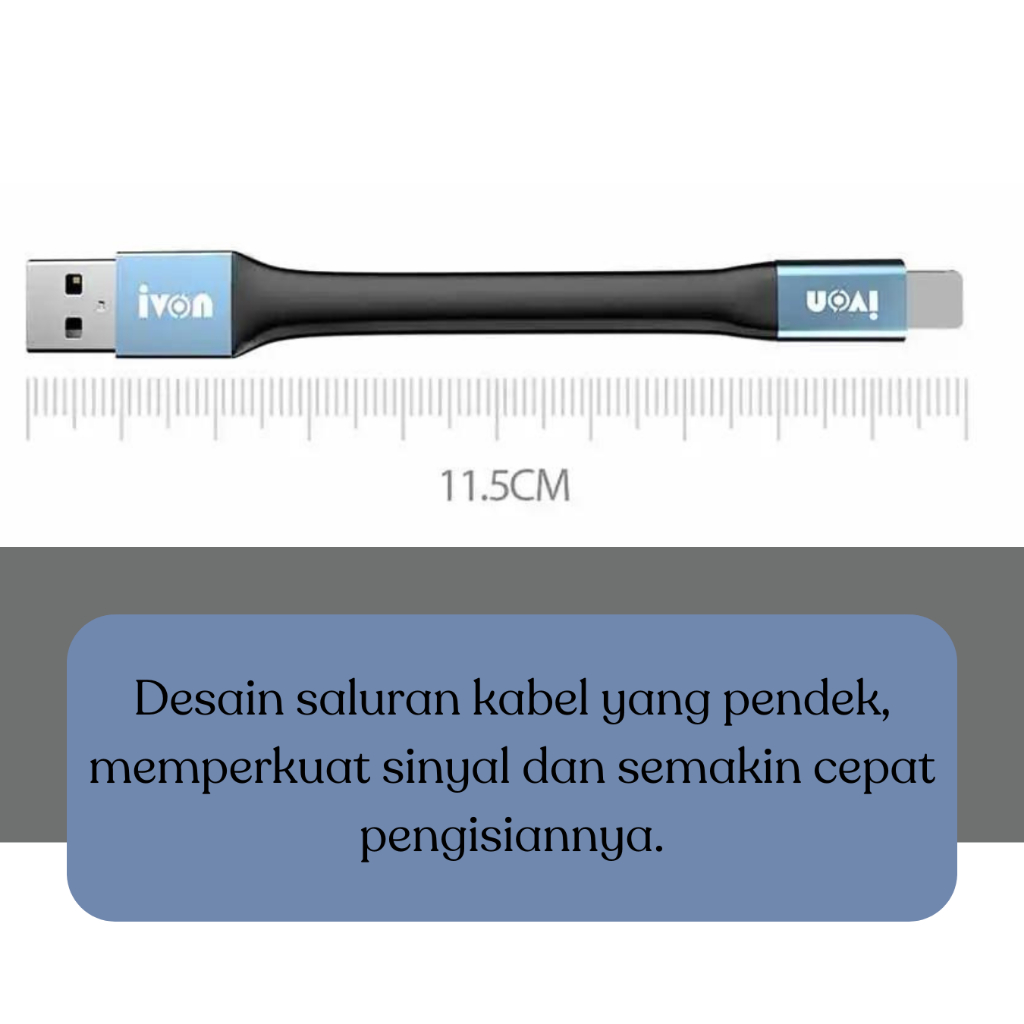 Kabel Data Fast Charging 2In1 Cable Lighting Micro USB Type-C Lighting Mini Portable - Foto 6