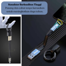 Kabel Data Fast Charging 2In1 Cable Lighting Micro USB Type-C Lighting Mini Portable - Foto 8