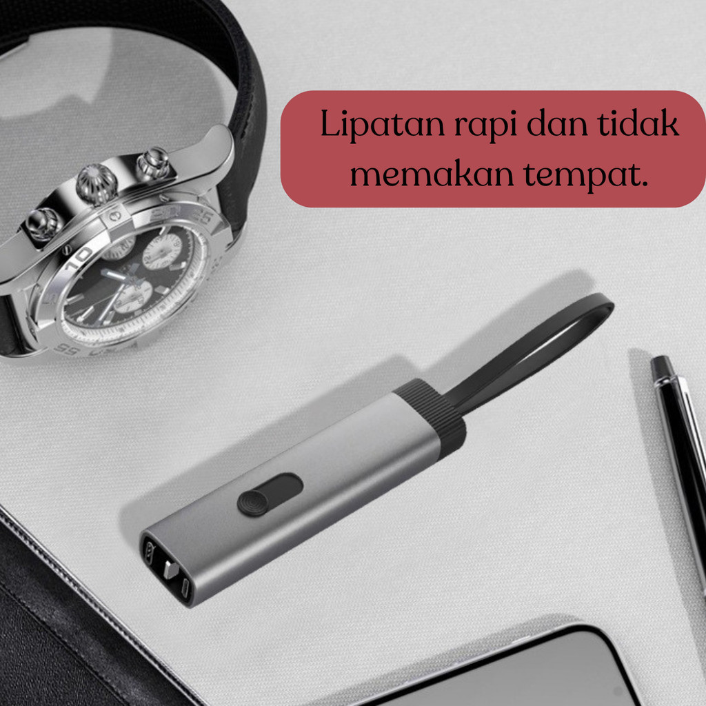 Kabel Data Fast Charging Portable 3in1 Cable Multifungsi Charger Iphone Micro USB Type C Lightning - Foto 2
