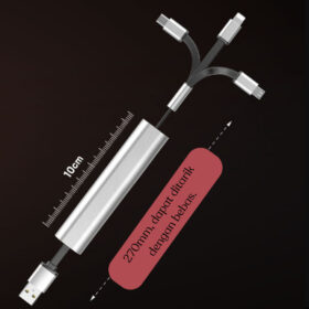 Kabel Data Fast Charging Portable 3in1 Cable Multifungsi Charger Iphone Micro USB Type C Lightning - Foto 7