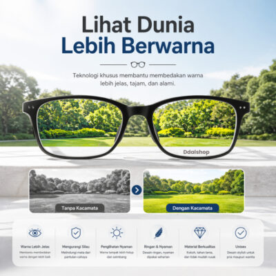 Kacamata Buta Warna merah hijau Enchroma untuk Pria dan Wanita Bingkai Penuh TR90 untuk mengemudi - Foto 1