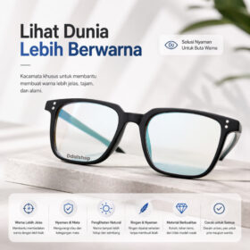 Kacamata Buta Warna merah hijau Enchroma untuk Pria dan Wanita Bingkai Penuh TR90 untuk mengemudi - Foto 3