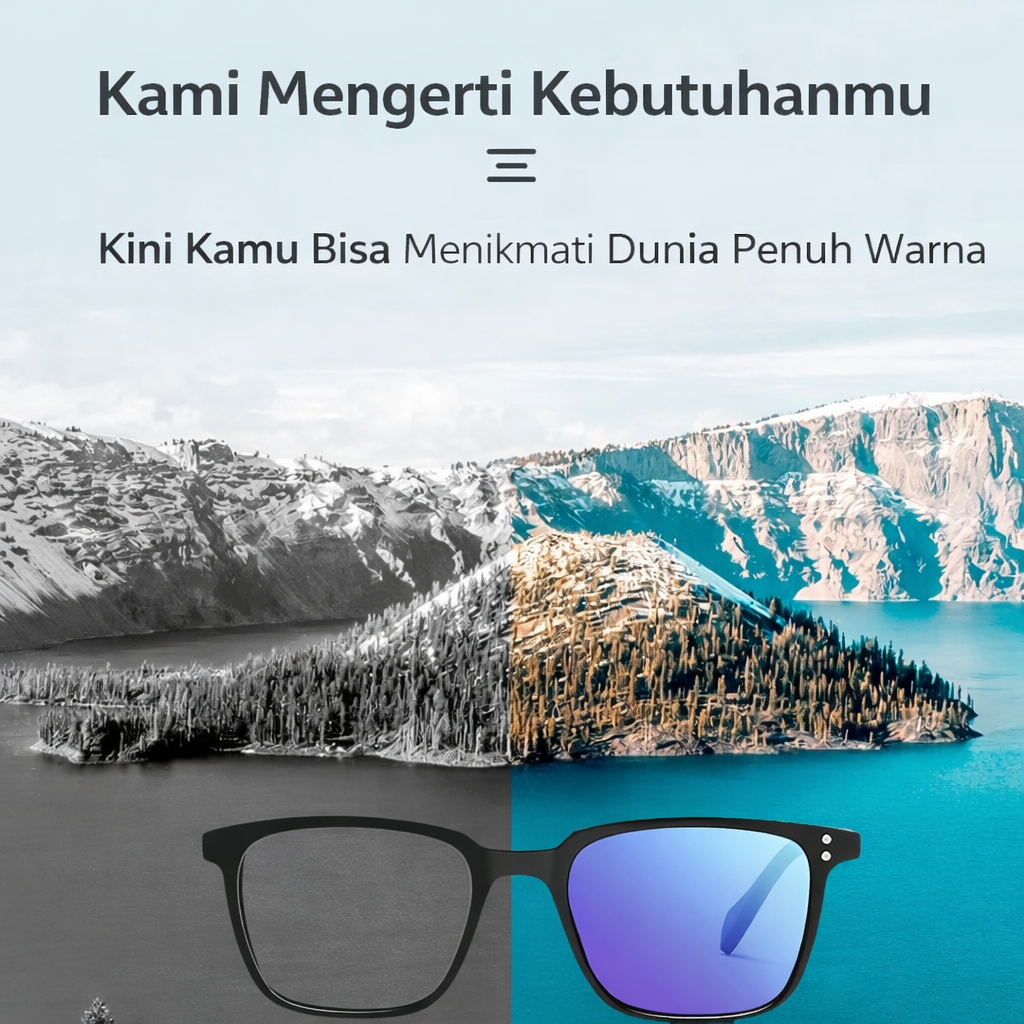 Kacamata Buta Warna merah hijau Enchroma untuk Pria dan Wanita Bingkai Penuh TR90 untuk mengemudi - Foto 7