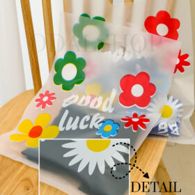 Kantong Plastik Bening Motif Print Bunga Lucu Plastic Kresek Kemasan Goodie Bag Bahan HDPE - Foto 4