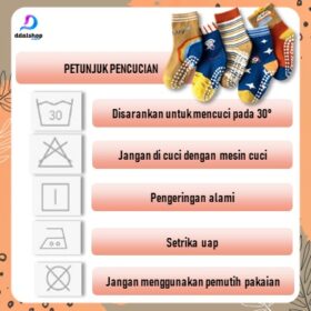 Kaos Kaki Anak Anti Licin Slip Perempuan Laki laki Motif Lucu Import Untuk TK SD Umur 1-12tahun - Foto 2
