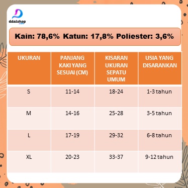 Kaos Kaki Anak sd hitam putih perempuan dan laki laki Anti Slip Licin bahan Tebal 1-12tahun Import - Foto 2