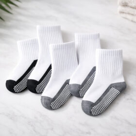 Kaos Kaki Anak sd hitam putih perempuan dan laki laki Anti Slip Licin bahan Tebal 1-12tahun Import - Foto 3