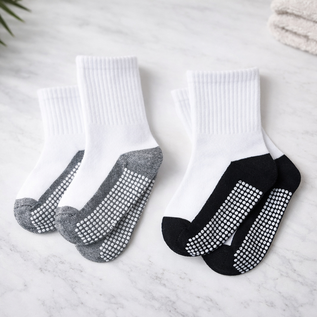 Kaos Kaki Anak sd hitam putih perempuan dan laki laki Anti Slip Licin bahan Tebal 1-12tahun Import - Foto 9